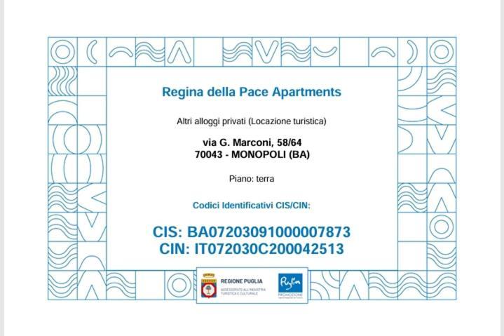 Regina Della Pace Apartments & Suite Con Sauna Монополи Екстериор снимка